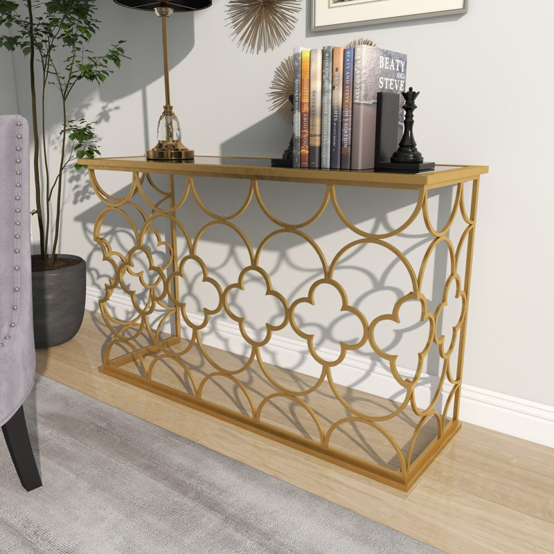 Alviva 49'' Glass Top Console Table