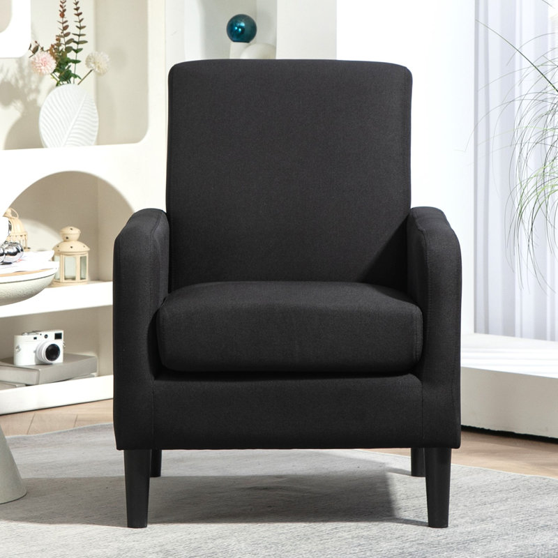 Fauteuil d'appoint moderne avec structure en bois massif, Black