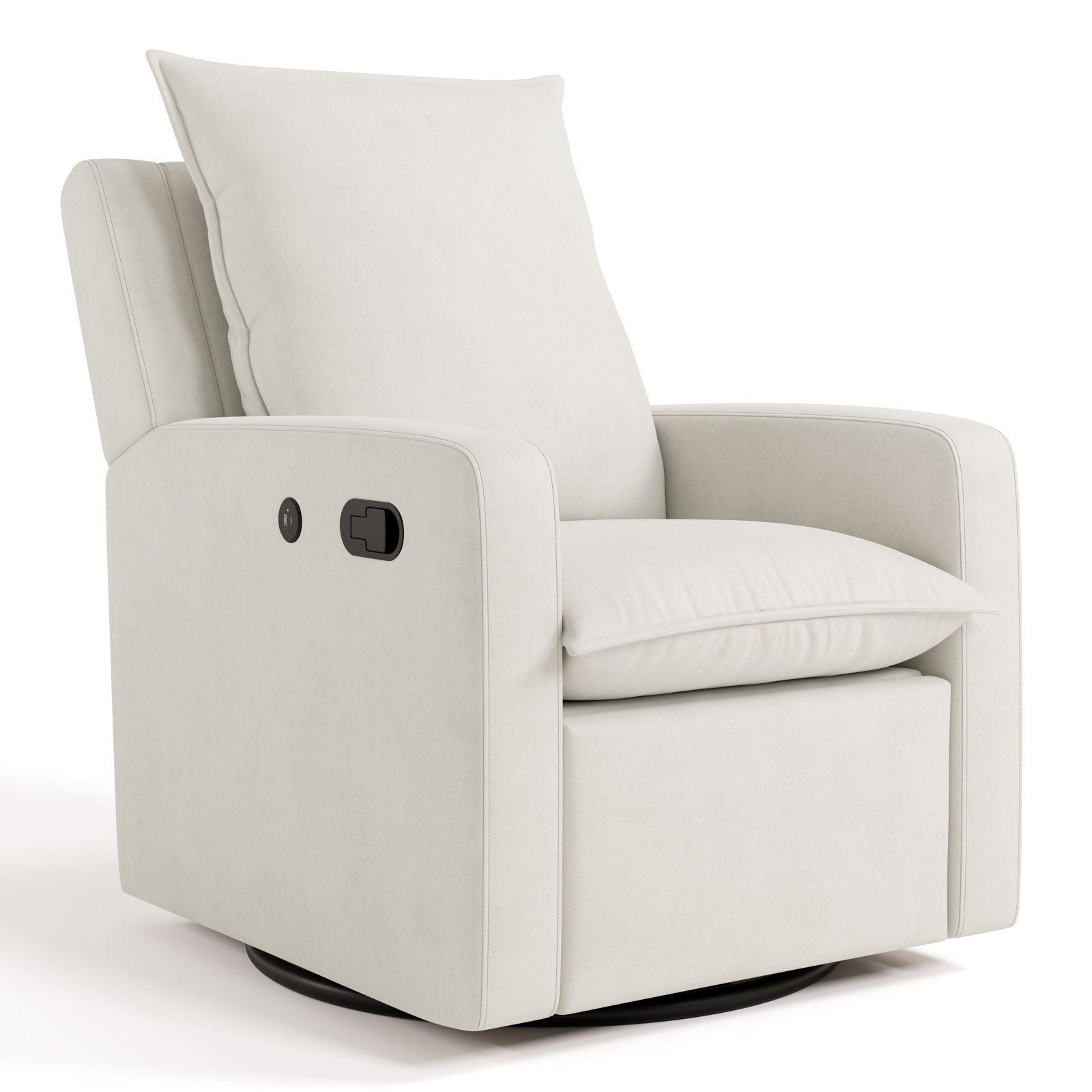 Storkcraft Timeless Power Reclining Glider, Ivory Polyester Blend