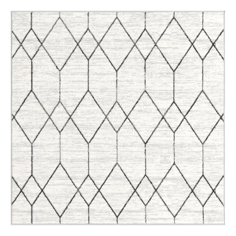 Nubieber Geometric Indoor Rug, Square 5'3"
