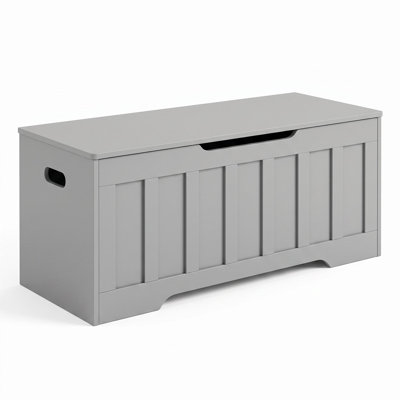 Storage Bench with Gas Springs Safety Hinges, Extra Large Wooden Storage Chest Toy Box Ottoman, Farmhouse Entryway Shoe Bench with Hidden Storage for Bedroom, Living Room