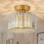 Lustre semi-encastré 1 lumière 10 pouces avec abat-jour en cristal