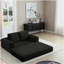 Canapé-lit pliant convertible 2-en-1, canapé-lit en velours côtelé moderne avec 2 * coussins, causeuse futon rembourrée et désossée avec lit escamotable, canapé modulaire pliable pour le salon noir-2131015975