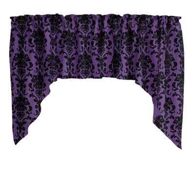 Cantonnière en popeline à motif floral damassé 58 "de large