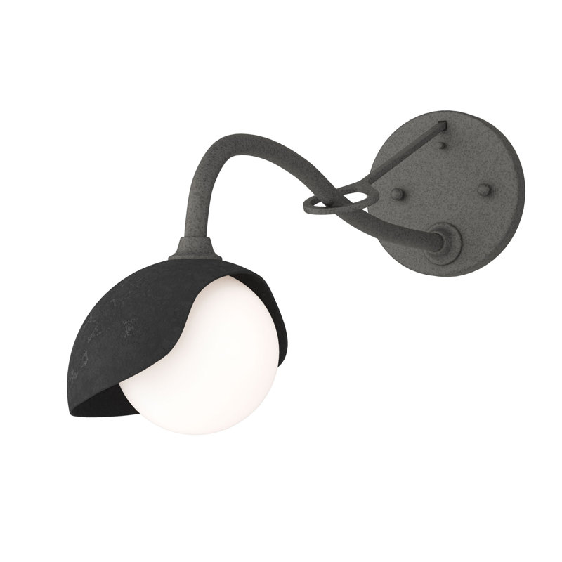 Brooklyn 1 - Light Hardwired Armed Sconce, Natural Iron, Black