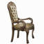 Chaise avec accoudoirs touffetés à os et patine dorée (ensemble de 2)