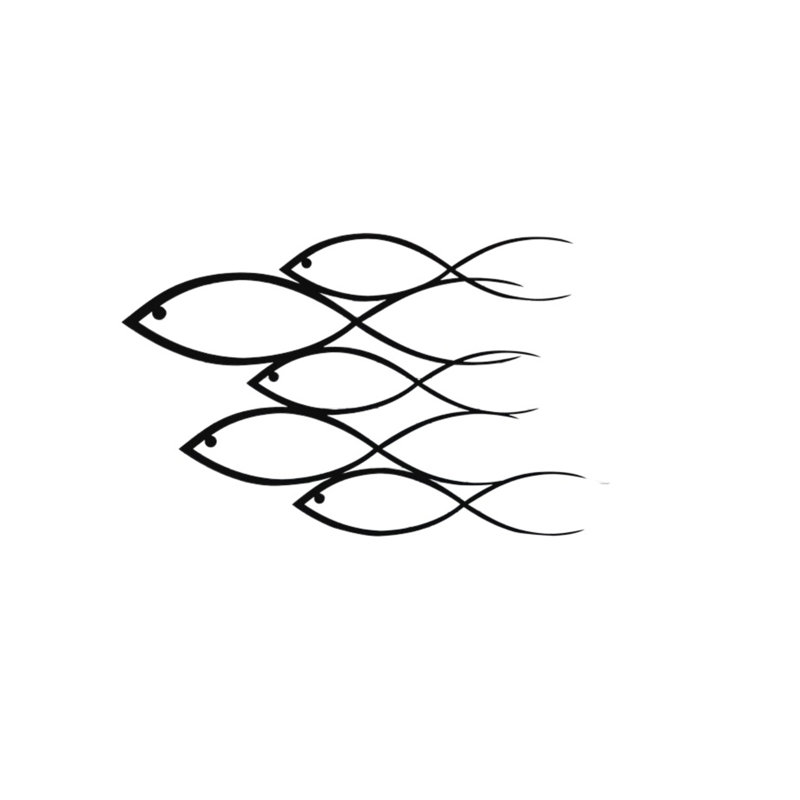 Coastal Wall Decor on Metal, Black, 60cm H x 40cm W