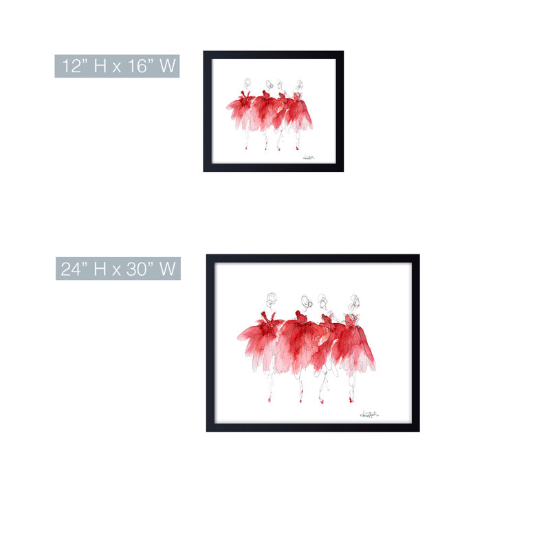 'Ballerinas In Waiting' Framed Print Wall Art, 12" H x 16" W x 1" D