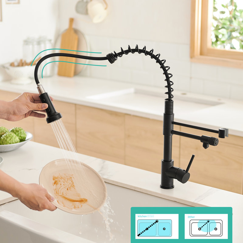 Matte Black Purifier Kitchen Faucet For Drinking - Pull Down Water Filter, Double Pipe Outlet, Easy Maintenance & Installation Filter Purifier,