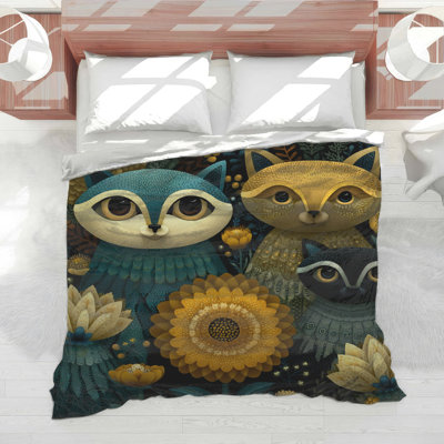 Édredon Whimsical Raccoon Illustration