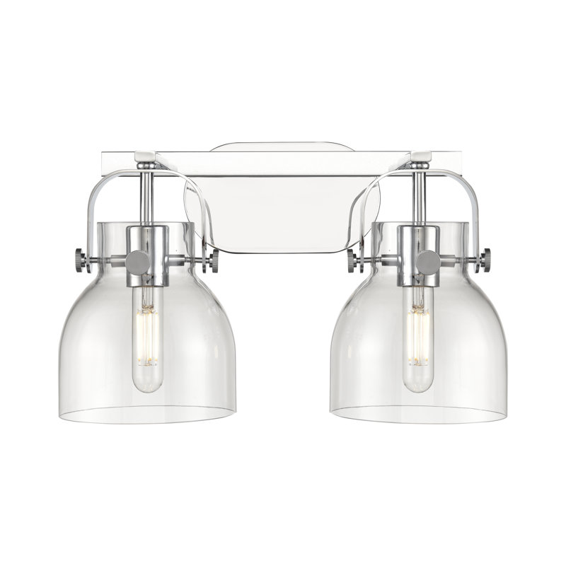 Éclairage pour meuble-lavabo mural 6 po Skycrest, Transparent, Chrome poli, Deux lumières