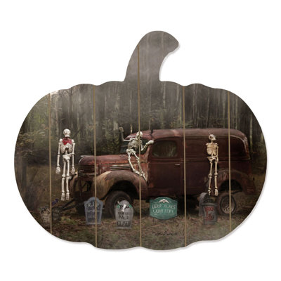 «Spooky Crew» par Lori Deiter - Reproduction d'art sur bois sans cadre