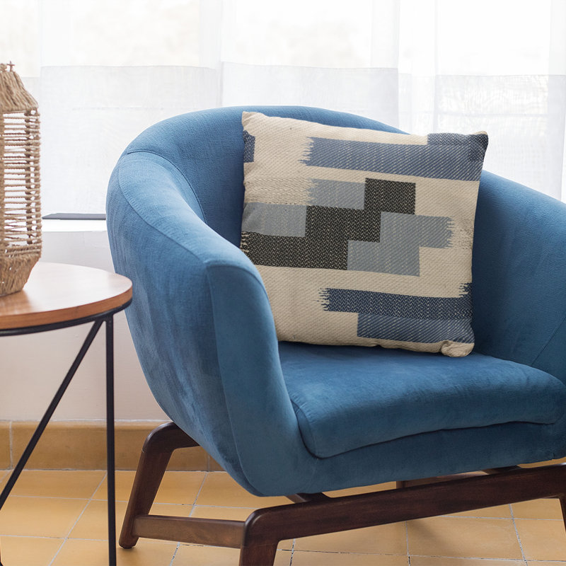 Blocks Outdoor Reversible Throw Pillow, 22" x 22"
