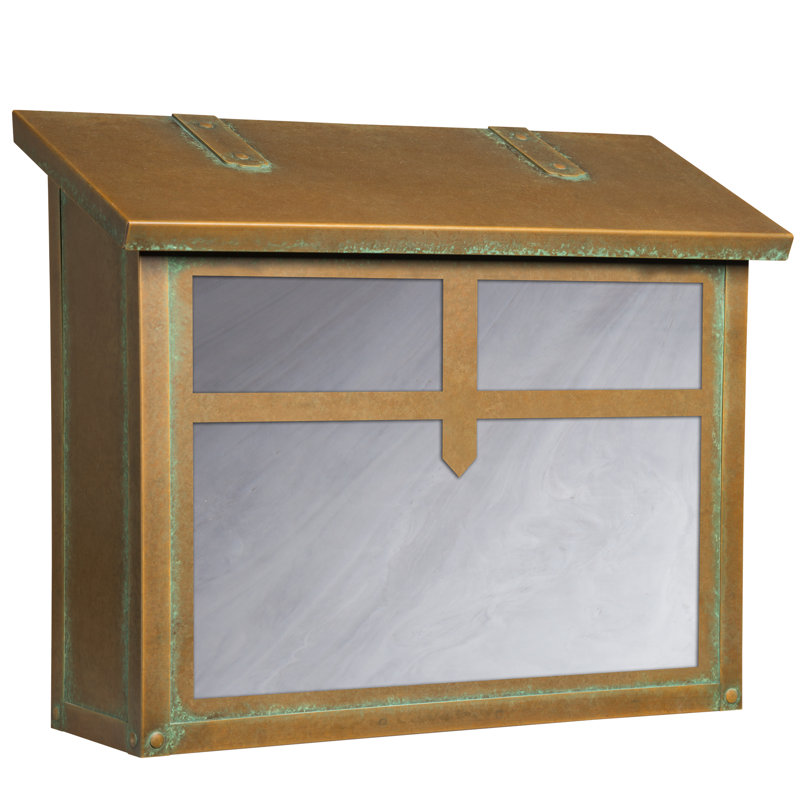 Boîte aux lettres murale Arrow, Blanc vaporeux, Vert nouveau