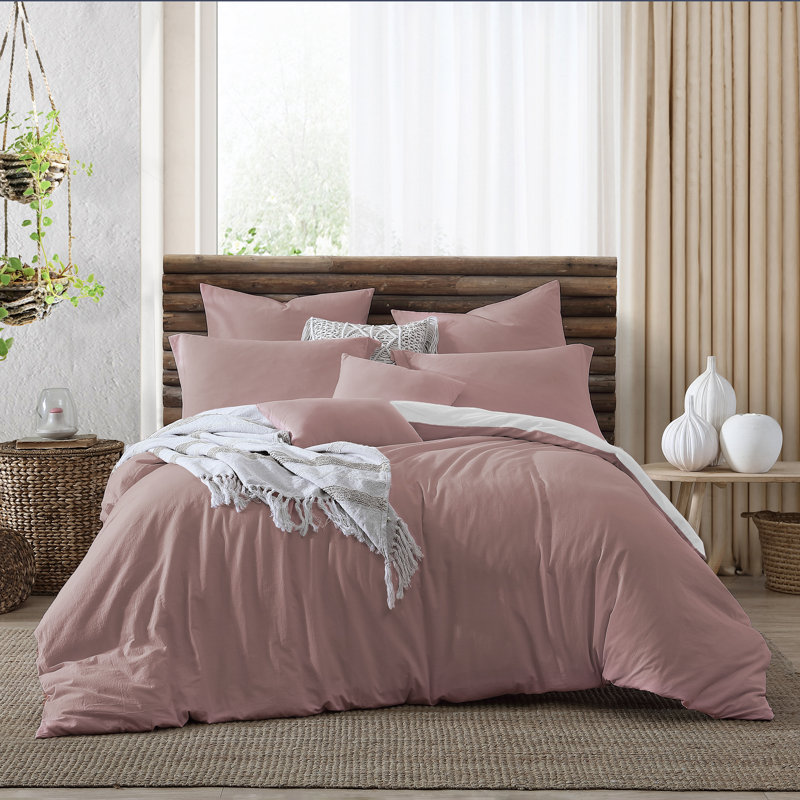 Ensemble de housse de couette réversible 100% coton Valatie, Housse de couette pour grand lit et 2 taies décor