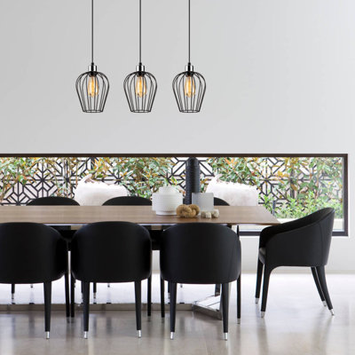 Luminaire suspendu géométrique à 3 lumières pour îlot de cuisine