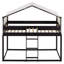 Lit simple superposé en bois avec tente-1277316054