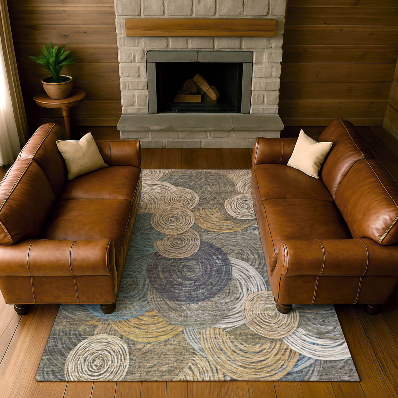 Premium Machine Washable Mayfield AMF2267 Geometric Rug, Beige, 5' x 7'6"