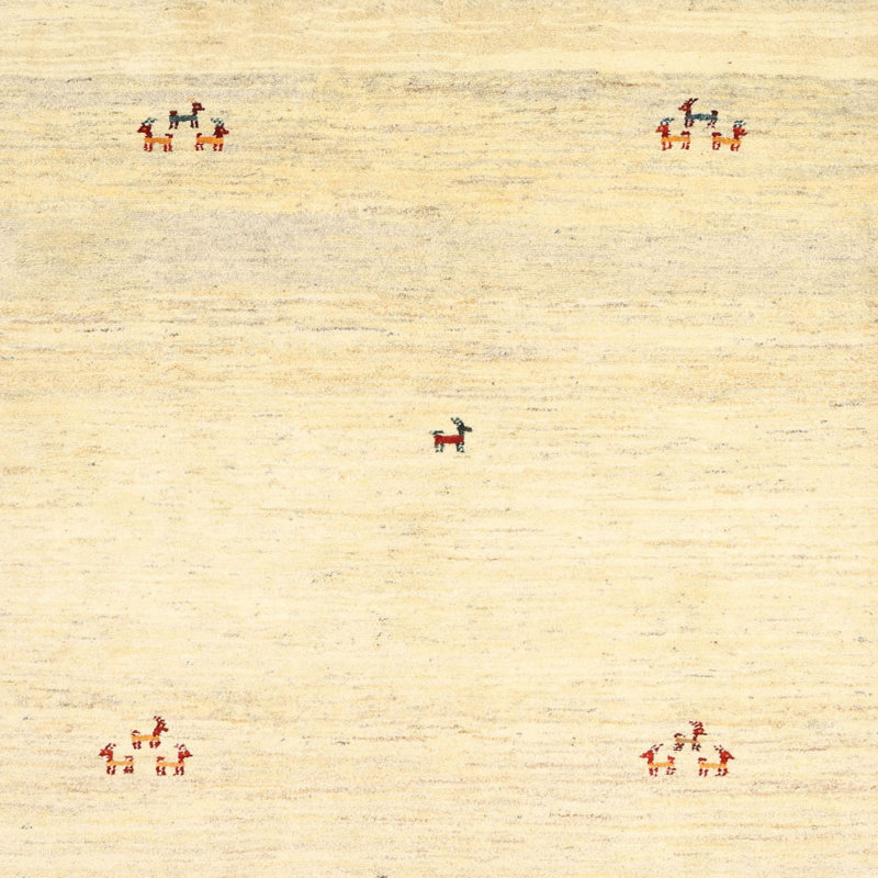 Tapis abstrait beige, Carré 8 pi