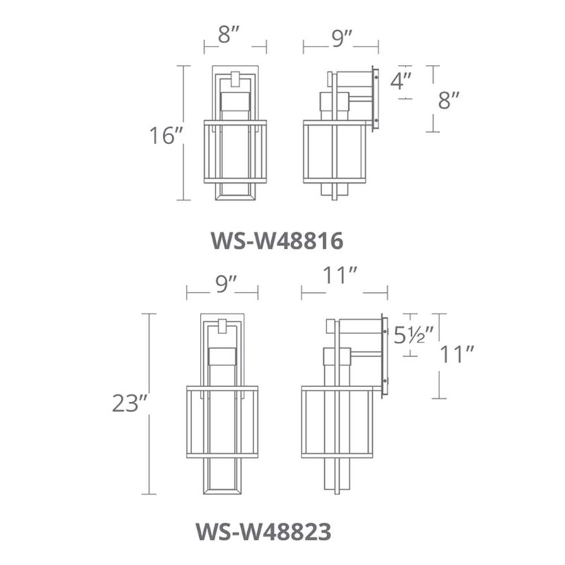 Logic LED Outdoor Armed Sconce, 1078, 13.2 W, 16" H x 7.5" W x 9" D