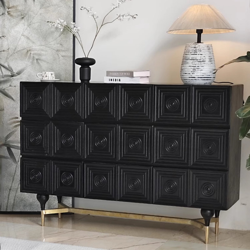 Buffet haut de gamme de style rétro, Noir