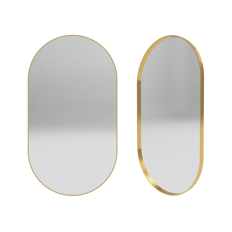 Miroir de salle de bain Jerhonda, Or brossé