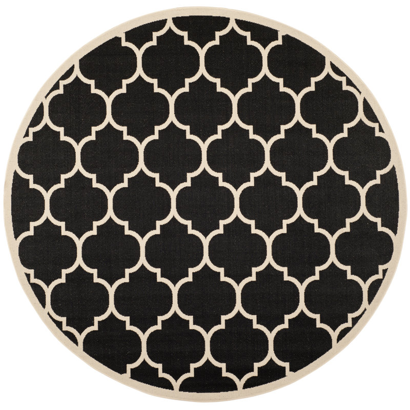 Herefordshire Performance Geometric Indoor/Outdoor Area Rug, Round 5'3"
