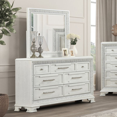 Commode 7 tiroirs avec miroir Sahnke