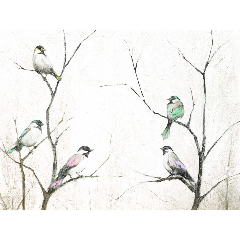 Oiseaux sur branches, H 30 po x l 40 po x P 1,25 po