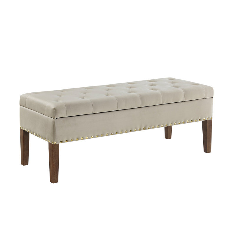 Banc capitonné avec rangement, Taupe