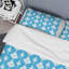 Ensemble de housse de couette à motif ikat bleu et blanc-796085385