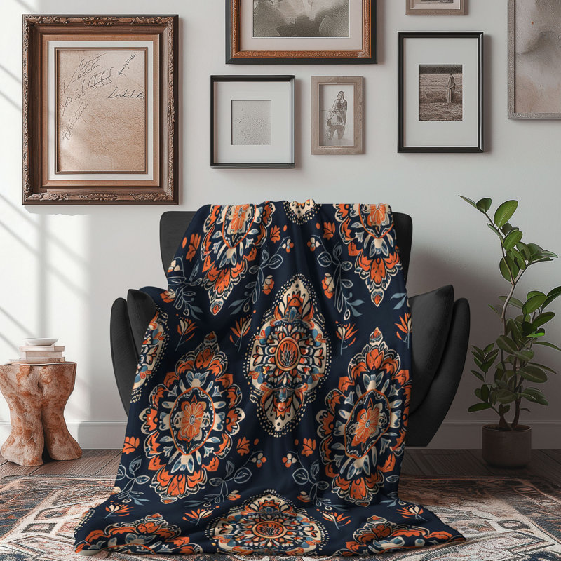 Artistic Bohemian Whimsy - couverture en sherpa de qualité supérieure 1 pièce, Lit simple