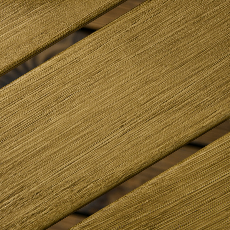 Table de patio Pe, tables de bout 2 pièces, café brun avec lattes en métal, eau chic