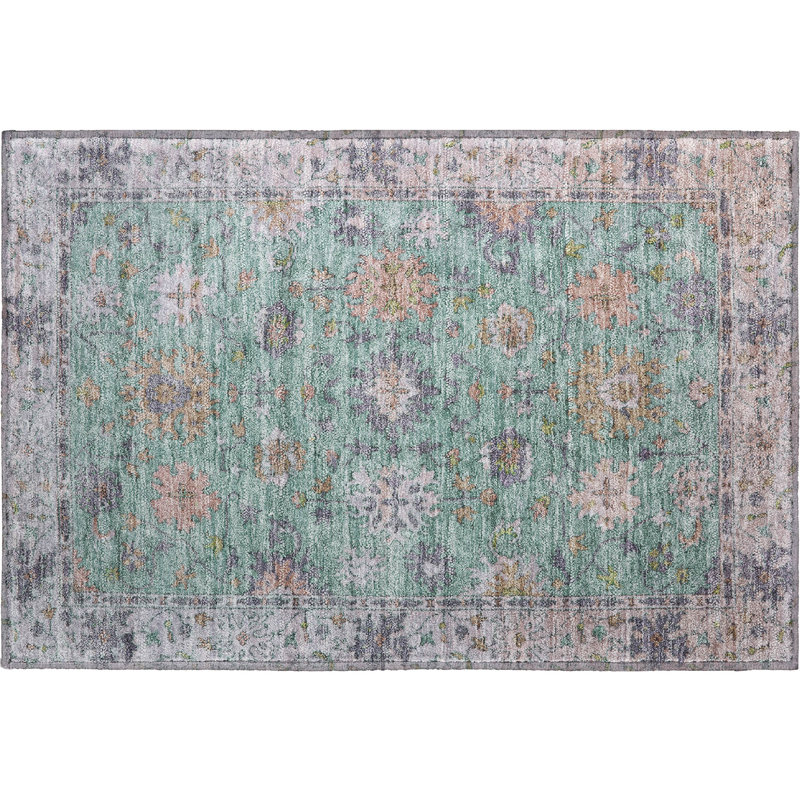 Premium Machine Washable Mayfield AMF2052 Global Rug, 1'8" x 2'6", Mint