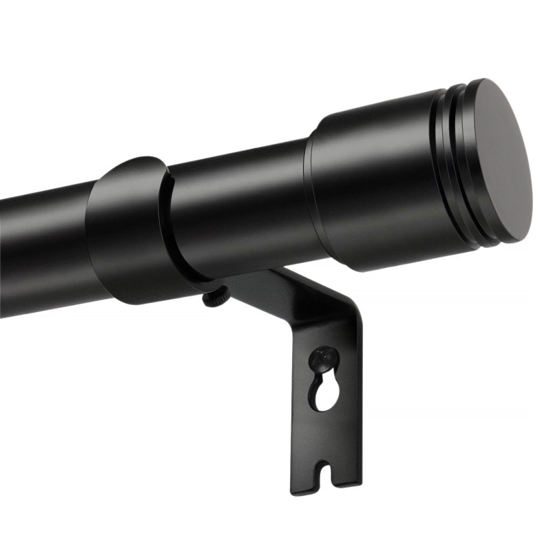 218cm Straight Wall Shower Curtain Pole, Black