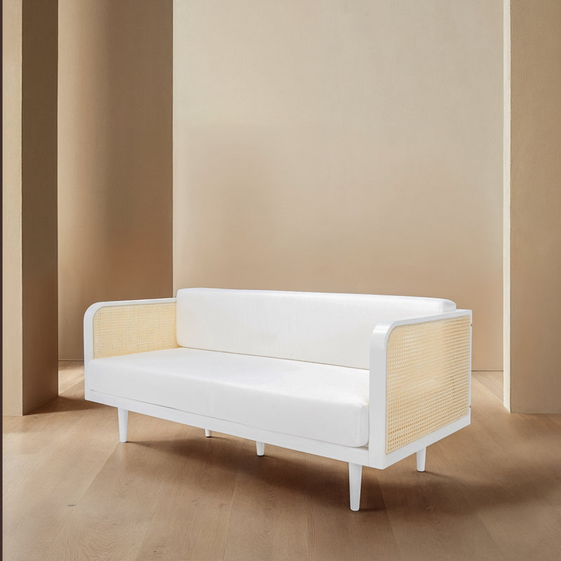Petroski French Cane Sofa, White