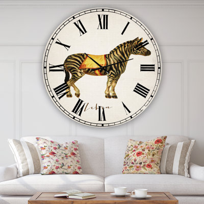 Zèbre de cirque - grande horloge murale