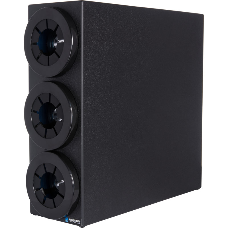 Black Plastic Actuated Beverage Cup Dispenser Cabinet