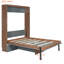 Lit escamotable avec bureau escamotable Murphy - Noyer et gris-917396494