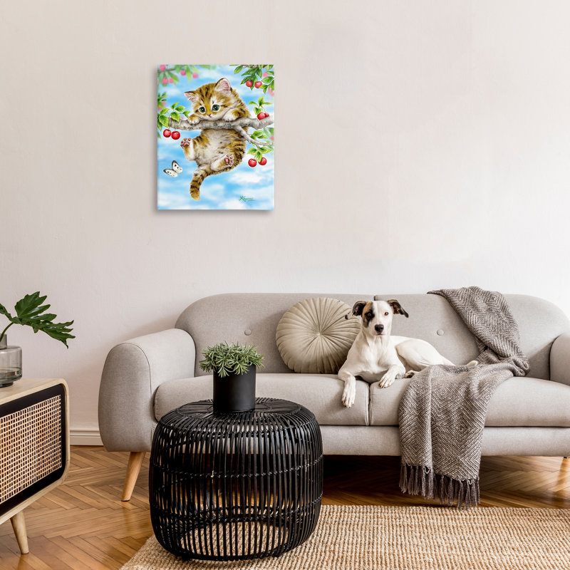 «Chaton Chassing Butterfly» par Kayomi Harai, H 30 po x l 24 po