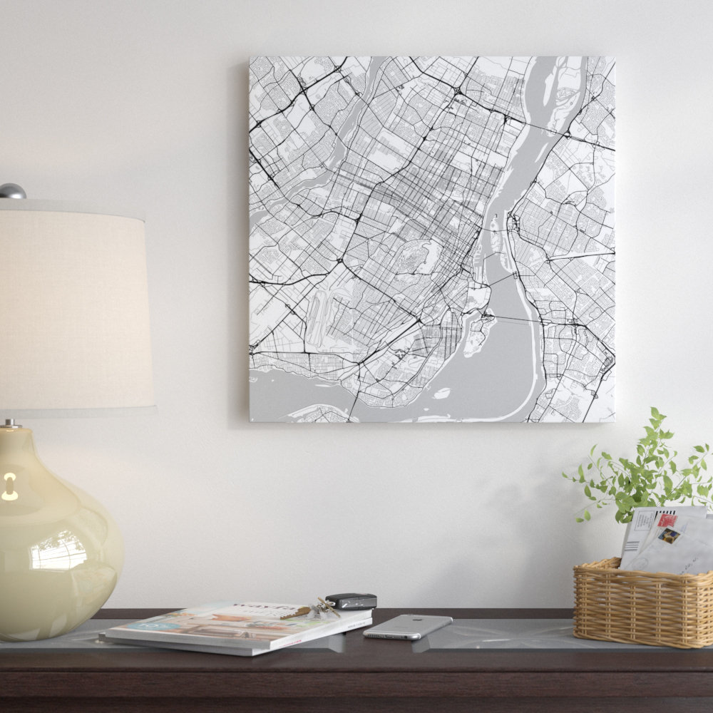 East Urban Home 'Montreal Roadway' Graphic Art on Wrapped Canvas | Wayfair