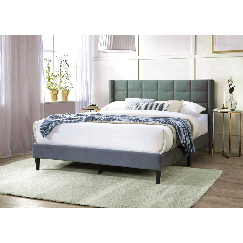 Elegant Modern Bed, Gris, Lit double