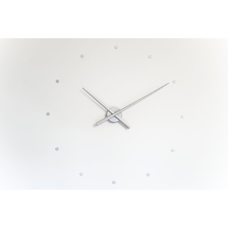 OJ Analog Wall Clock, Silver, Small