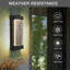 Lanterne murale d'extérieur à DEL en aluminium noir avec câblage en cristal noir