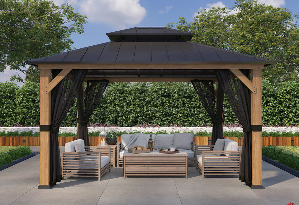 Cedar Frame Hardtop Gazebo