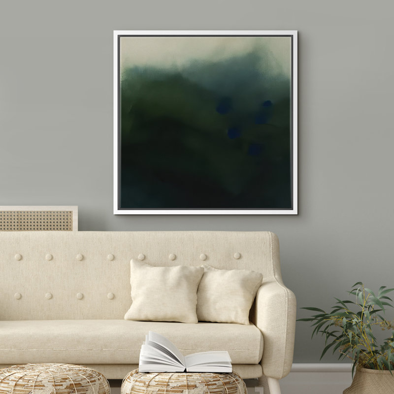 Reproduction d'art encadrée sur toile pour décor moderne neutre, H 16 po x l 16 po, Blanc