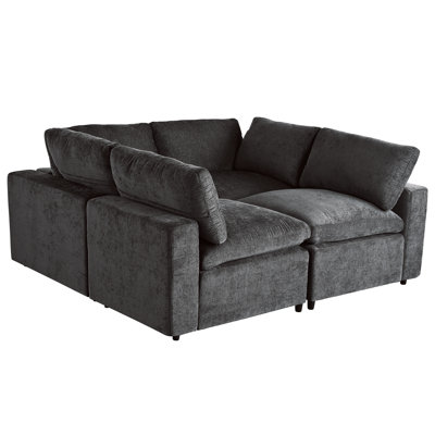 Comfortable 4 With Sinuous Springs And Wireless Charging U-Style Living Room Charge, Ports &