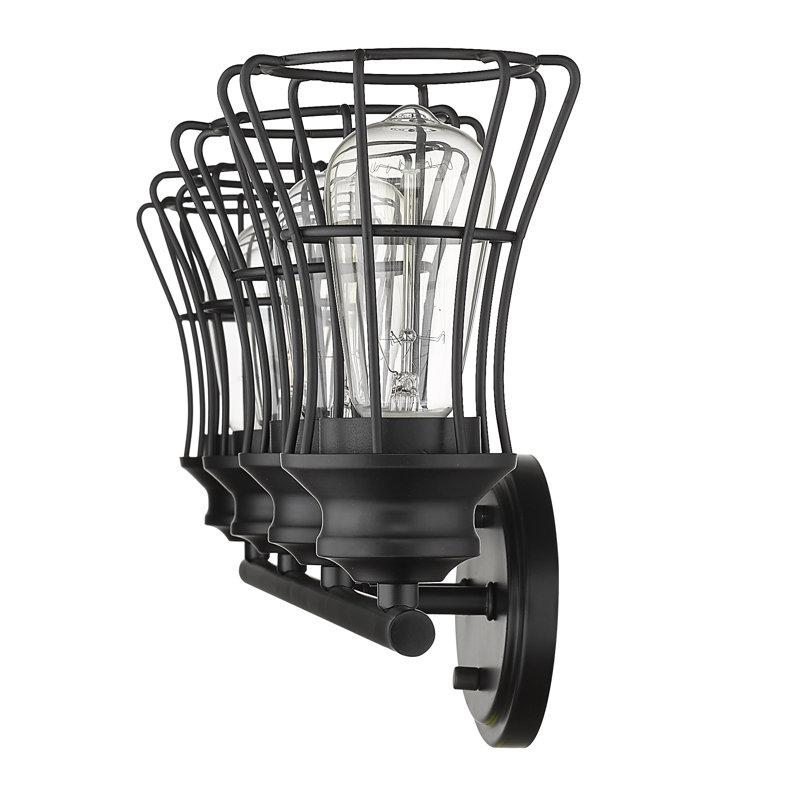 Éclairage pour meuble-lavabo 4 lumières Painesville, Noir mat
