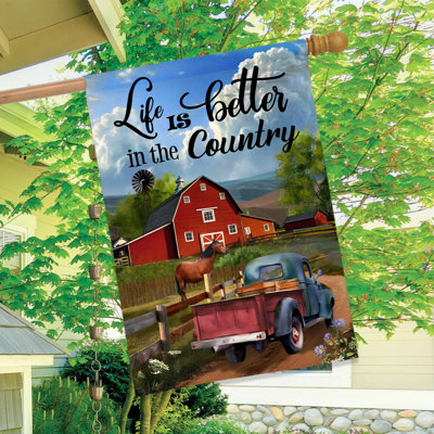Life In The Country House Flag