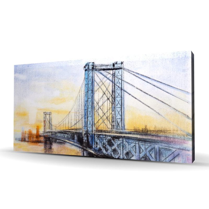 Abstract Brooklyn Bridge - Building Cities Canvas for Home Decor